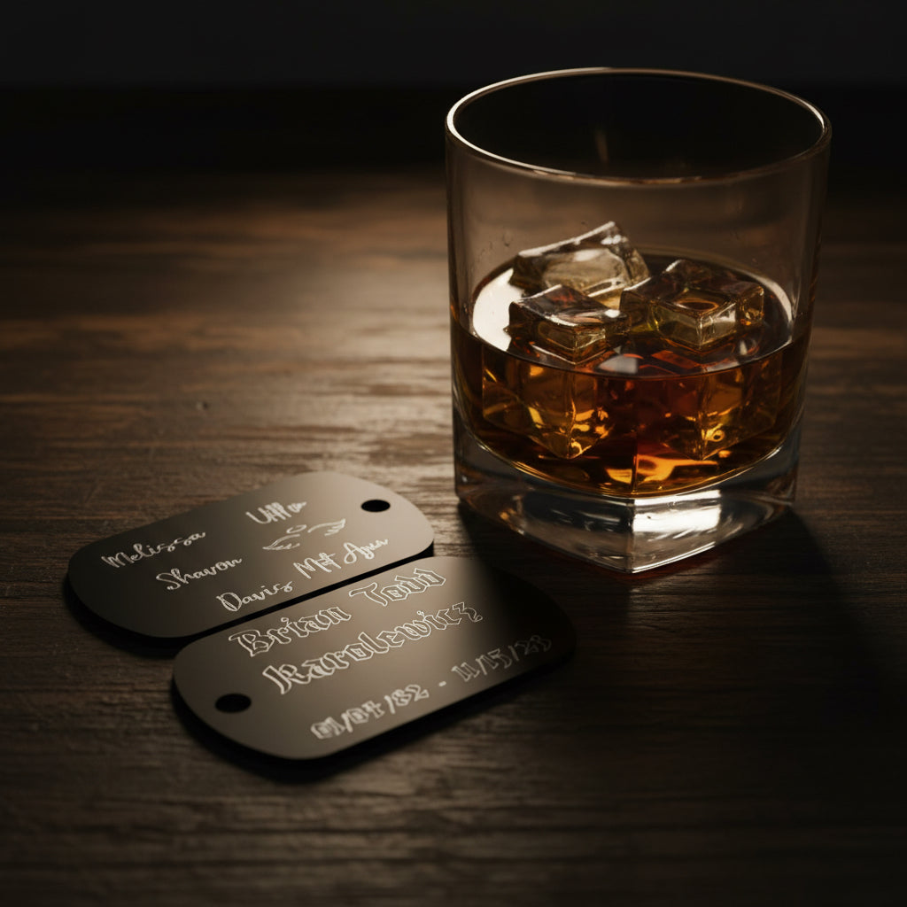 One Personalized One Sided Memorial Dog Tag Necklace
