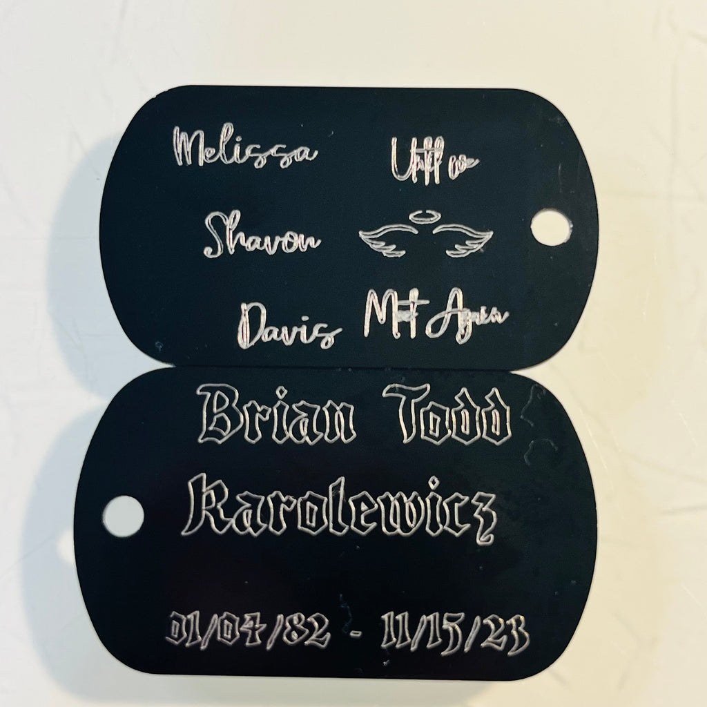One Personalized One Sided Memorial Dog Tag Necklace