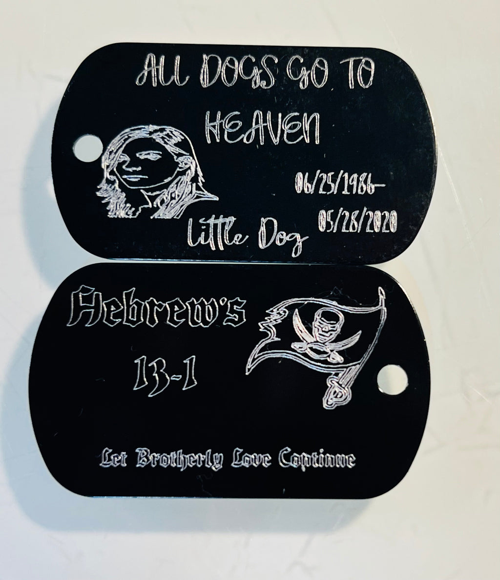 One Personalized One Sided Memorial Dog Tag Necklace