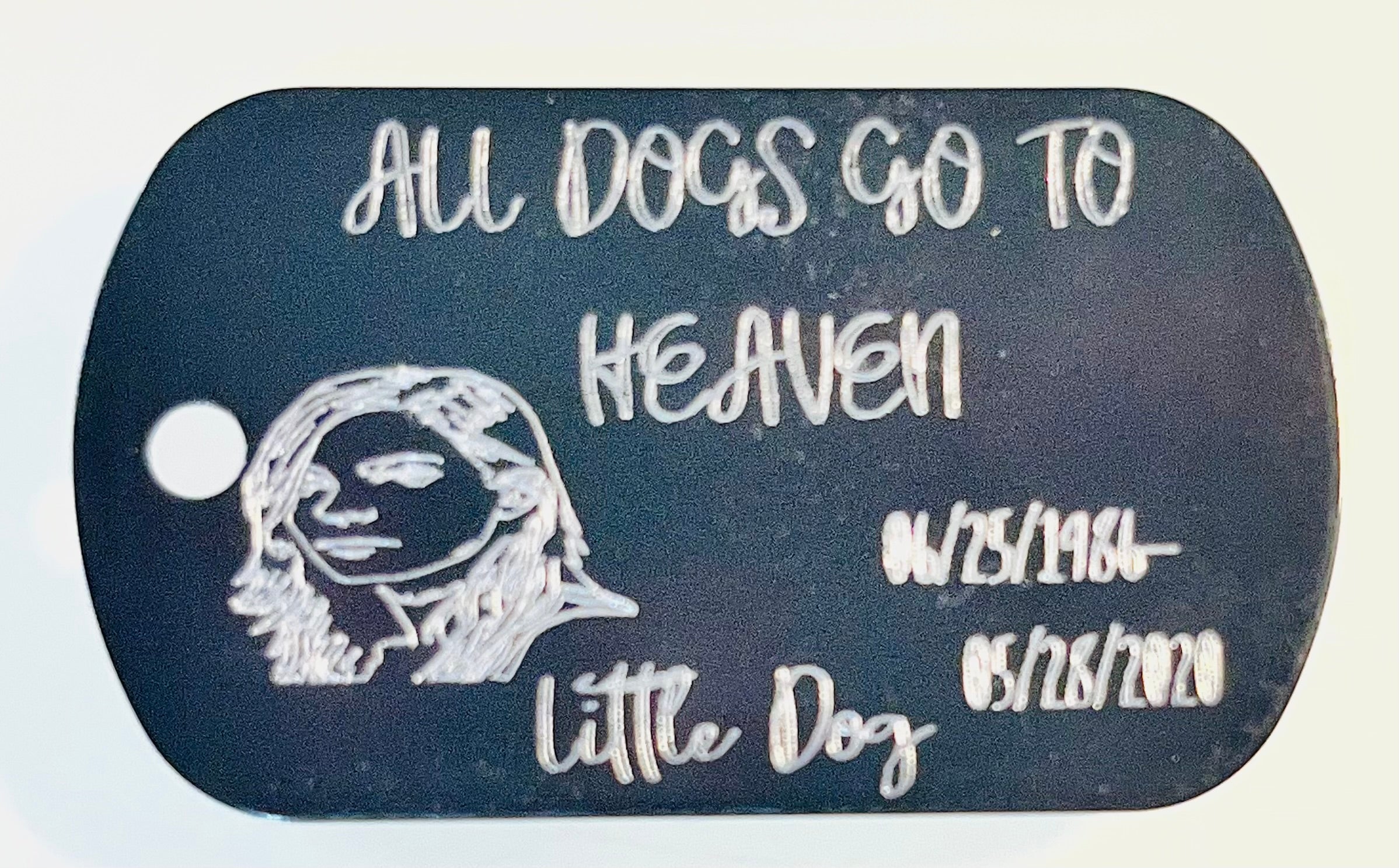 One Personalized One Sided Memorial Dog Tag Necklace